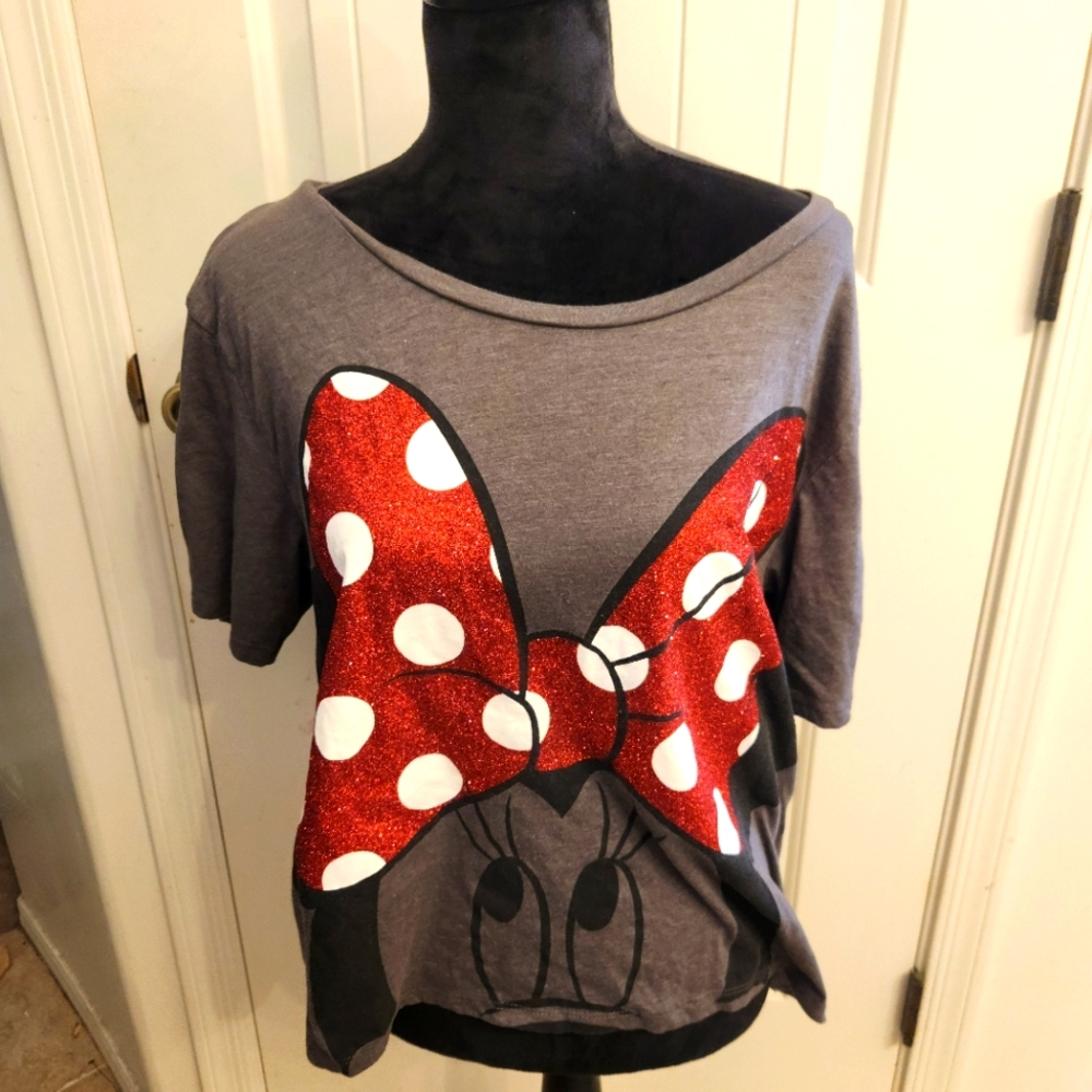 Disney parks glitter bow shirt